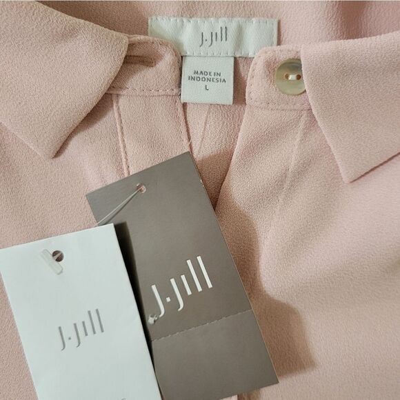 J. Jill Rosewater Pink Button-Down Long Sleeve Blouse - Picture 3 of 14